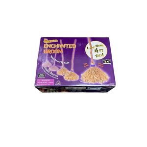 Vintage Halloween Decor Musical Enchanted Broom 4 Ft Tall vtg 90s witch